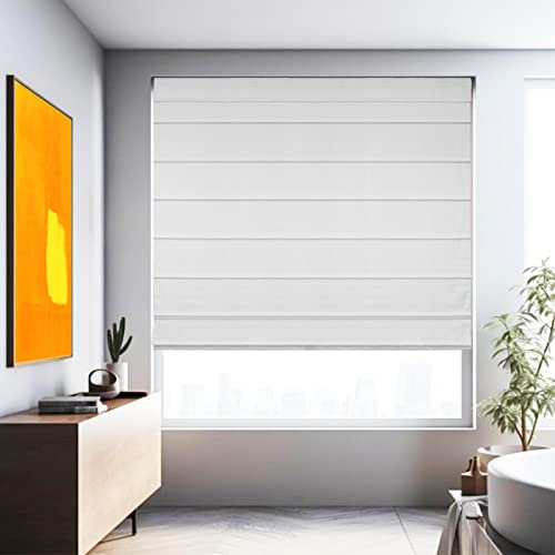 CHICOLOGY, Persianas romanas, decoración de ventana para el hogar, de algodón, Blanco, 69 cm de ancho x 163 cm de alto