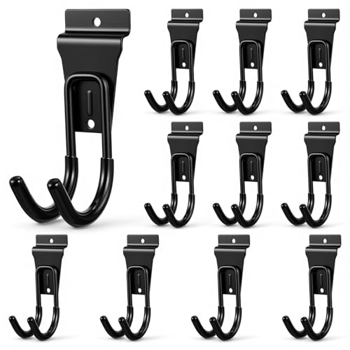 PercyEffie 10pcs Slatwall Hooks Gladiator Hooks J Garage Hook Slatwall Accessories Small Durable Metal Wall Hangers for Garden Hose Efficient Storage Efficient Storage Heavy Duty Tool and Garage Hook
