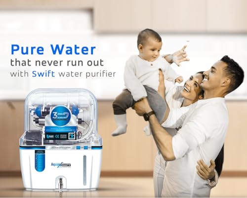 Image of Aqua Swift RO + UV + UF Water Purifier | Copper Zinc Alkaline Technology | TDS Controller | 15L Storage Tank | ISI Certified | 12-Stage Purification System | Suitable for All Water Types(Black TPT)