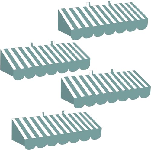 Image of Tallew 4 Pcs 3D Circus Awning Wall Decoration Farmers Market Party Decorations Carnival Awning for Halloween Carnival Theme Party Classroom Decorations(Calming Blue)