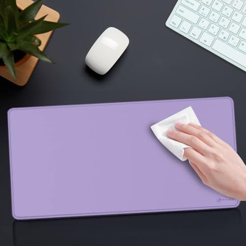 Image of Desk Mat 60x30 cm (11 x 23 inch) Purple | Large Mouse Pad for Office Computer Laptop Keyboard | Waterproof Anti-Slip Rubber Base Desk Mat