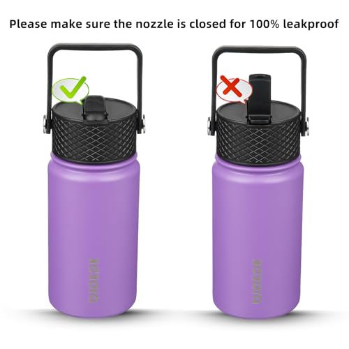 Image of BJPKPK Insulated Water Bottle, 15oz Stainless Steel with Straw Lid