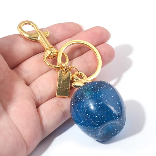 Image of Fruit Bag Charm Keychain - Gold Key Chain, Cute Purse Handbags Accessories - Beautiful Gift for Women