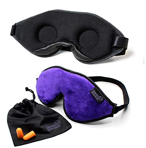 Dream Essentials Escape Luxury Travel and Sleep Mask with Earplugs and Carry Pouch, Purple by Dream Essentials