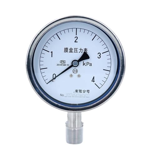 Manomètre à membrane précis niveau 2.5 pour basse pression négative -2.5-0KPa YEN-100BF robuste