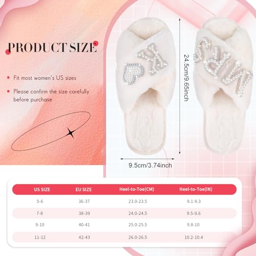 Mrs Pearl Bride Slippers - Personalized Wedding Slippers for Bride - Bridal Shower Gift (Letter K)2