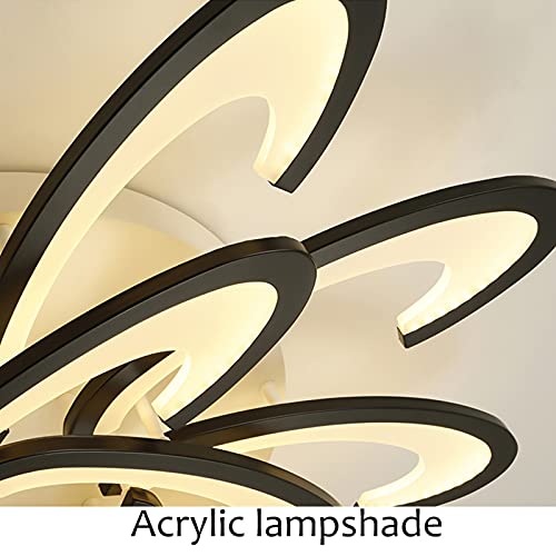 Plafonnier LED à gradation continue télécommandé noir 135W pour salon design - 7