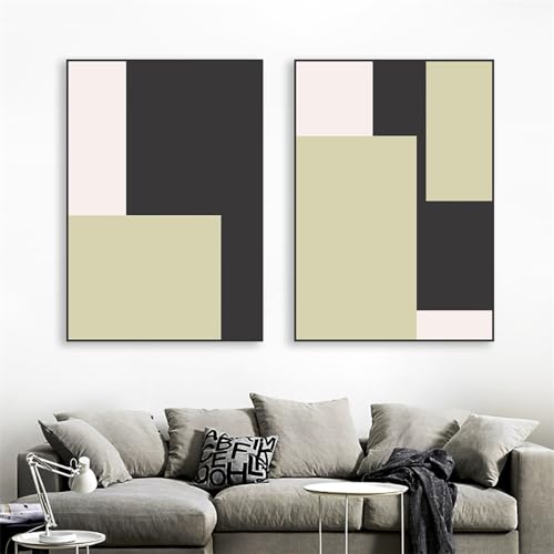 Motif géométrique vert sur toile pour rompre la monotonie de vos murs