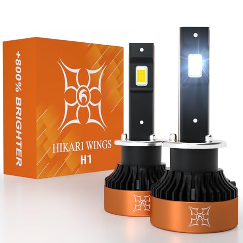 Image of HIKARI WINGS H1 LED Foglight, 50000LM Pure White 6000K LED Bulbs, Plug & Play IP68 Waterproof Pack of 2