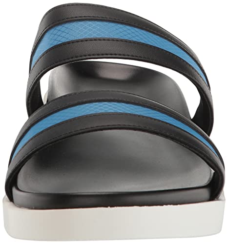Stacy Adams Men's Metro Double Strap Slide Sandal Flat, Black/Blue, 10 #TOP1
