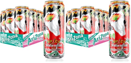 Image of AriZona Spicy Watermelon x Mikes Hot Honey |Fruit Juice| 22 Fl Oz (24 Pack)