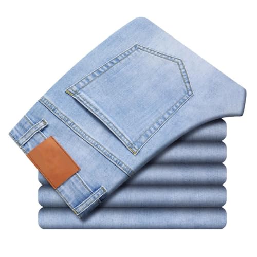 Men's Stretch Jeans Classic Slim Fit Denim Pants Casual Breathable Trousers2