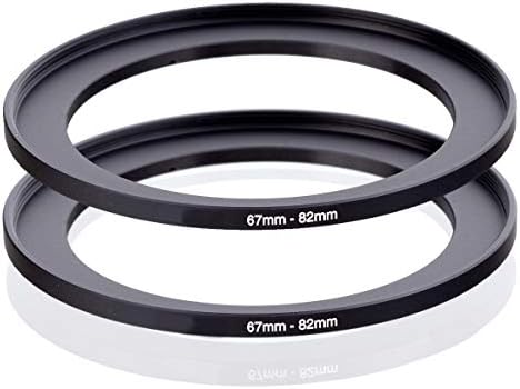 67mm-82mm Step Up Ring [67mm Lens to 82mm Filter], FANZR Camera Lens Filter Adapter Ring Lens, Premium Aluminum (2 Pack)