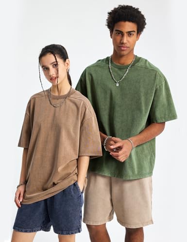 Arssm Oversized Tshirts for Men Acid Wash Loose Fit Vintage Cotton Heavyweight T Shirts Baggy Tees2