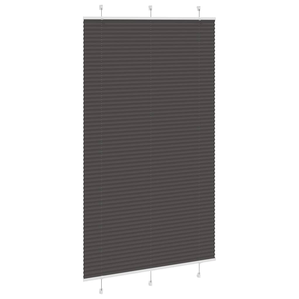 Store plissé Noir 120x200 cm Sichtschutz Fensterrollo Ohne Bohren Klemmfix Polyester blickdicht Verdunkelung für Wohnzimmer Schlafzimmer Küche 119,4cm Stoffbreite