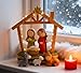 MeritMode Resin Nativity Scene Figurine – Cute Holy Family with Baby Jesus, Mary, Joseph, Stable and Animals – Christmas Tabletop Decoration, Christian Home Decor – 5.94”