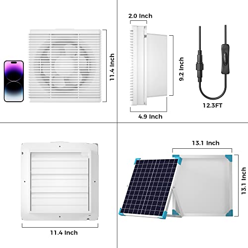 Voltset Solar Powered Fan, 20W Panel Ip65 Waterproof With Exhaust Fan For Greenhouse, Shed, Chicken Coop, Pet Houses, Outside, Vs-Us-Fan-20W #TOP3