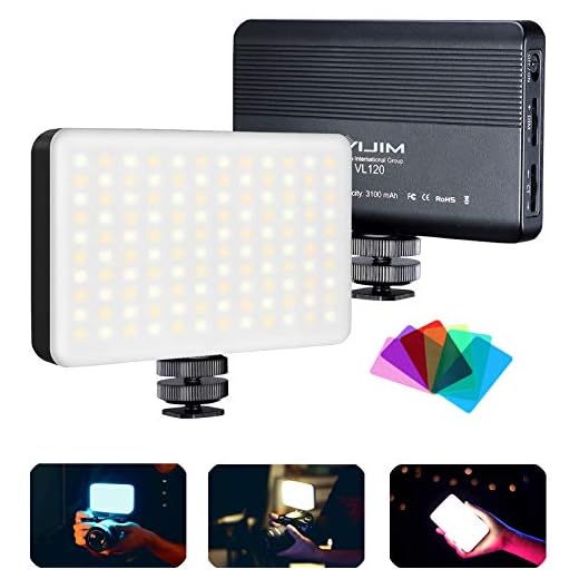 VIJIM VL120 LED Video Light on Camera, Mini Rechargeable 120 LED Photography Lighting Fill Lamp 3200K-6500K Bi-Color Dimmable, CRI95+, Built-in 3100mAh Battery for Canon Nikon Sony DSLR Cameras