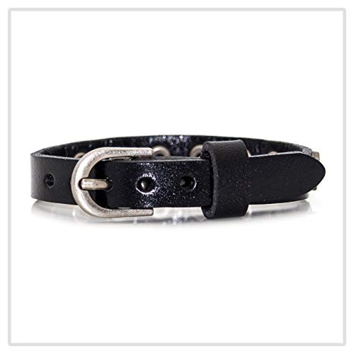 Mgutillart Punk Vintage Alloy Belt Buckle Bracelet Star Leather Cuff Bracelet(Black) #TOP1