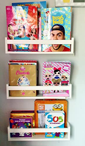 Prateleira Revisteiro de parede para livros infantil 3 peça