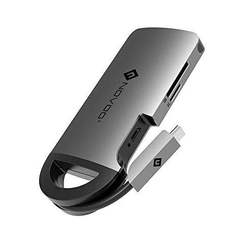 NOVOO USB C Hub, 8 in 1 Adapter with 100W PD Giga Ethernet to USB C, 4K USB C to HDMI Docking Station, SD/TF Card Reader, 3 Ports USB 3.0 for Macbook Pro/Air Type C Devices Cover