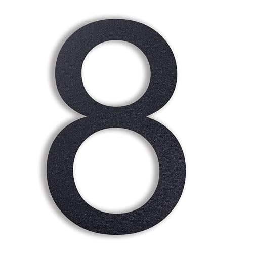 nanlyiau 8in número de casa números casa exterior negro casa exterior número de acero,hecho de acero inoxidable sólido 304 Apariencia flotante(black 8in8)