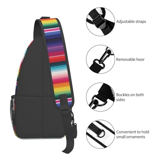 Bolso Sling para Hombre y Mujer con Rayas Mexicanas Coloridas miniatura 4