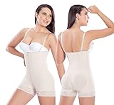 Made In Colombia Post Surgery Backless Strapless Bodysuit Shapewear Double Powernet Ref 5076 (Nude, XS)