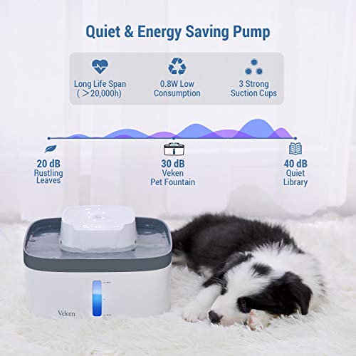 Veken 0.8Gallon/100oz MultiTier Pet Fountain, Automatic Cat Water Fountain Dog Water Fountain