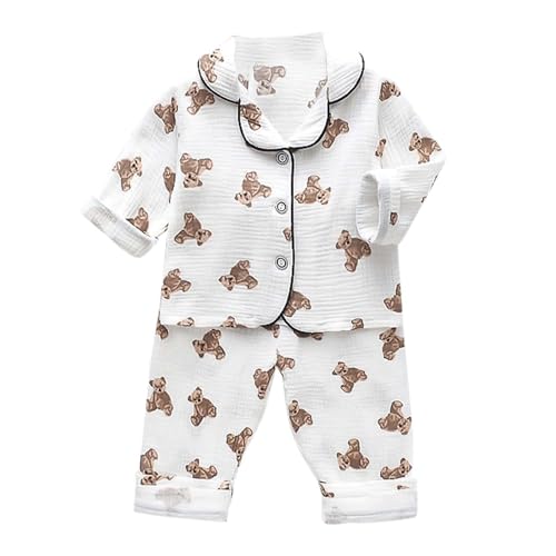 幼児 キッズ ベビー 男の子 女の子 恐竜 動物 花柄 ボタンダウン シャツ トップス + ロングパンツ パジャマ 寝巻き 衣装 ラウンジウェア セット