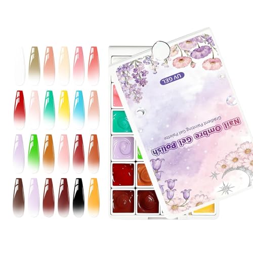 Paleta de gel de alta pigmentación y 24 colores para técnicos de uñas y principiantes
