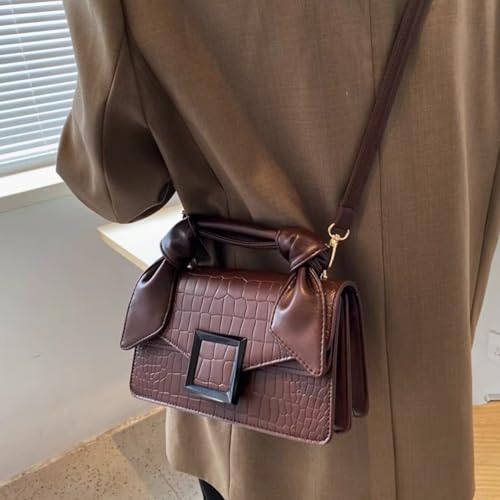 Image of Women Vegan Leather Evening Handbag Crocodile Pattern Handle Clutch Purse Cross Body Envelope Bag