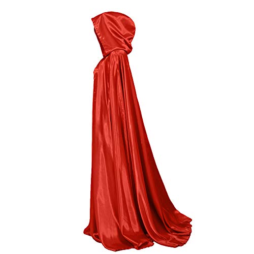 Médiévale cape à capuche rouge avec grand capuchon pour costume