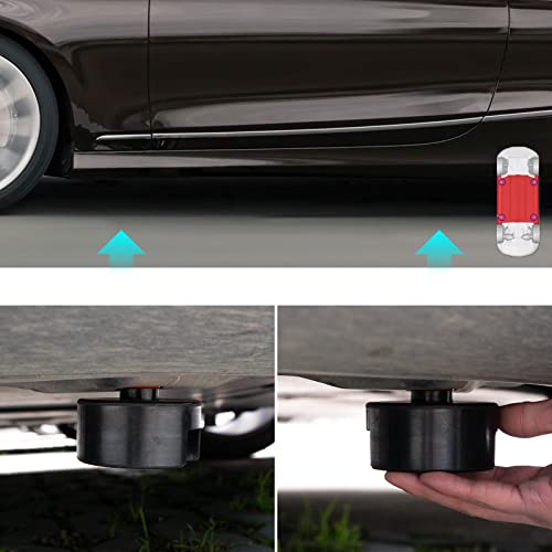 Image of Dual-use Rubber Jack Pad Stand Adapter Fits Car Axle Jack Stands Floor Jack for Tesla Model 3 S X Y Rubber Battery Chassis Protection Lifting Support Pucks (Pack of 2)