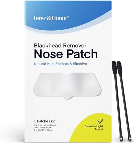 TEREZ & HONOR Korean Melting Pore Strips Blackhead Remover 5 Kits - Sebum Softener, Pore Minimizer Strips - Hypoallergenic Tested, 3-Step Pore Refining Sets