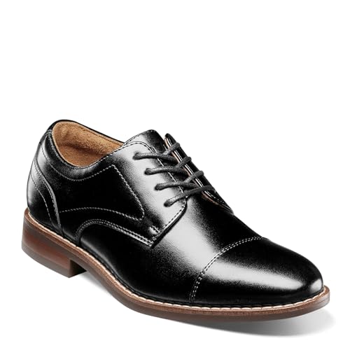 Florsheim Boy's, Rucci JR Cap Toe Oxford – Little Kid & Big Kid, Black, 6.5 Big Kid