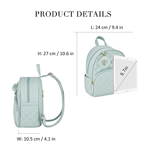 Image of ECOSUSI Mini Backpack Women Leather Small Backpack Purse for Teen Girl Cute Pom Bookbag Travel Shoulder Bag with Charm Tassel