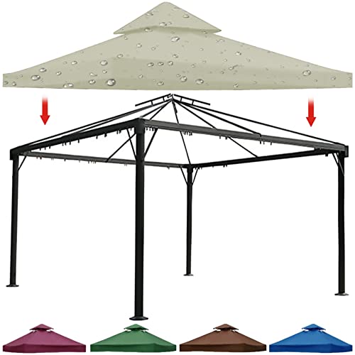 Cubierta de repuesto impermeable de 3 x 3 pulgadas, para pérgola al aire libre, cubierta de patio con ventilación superior, tela Oxford resistente a la intemperie para una máxima protección