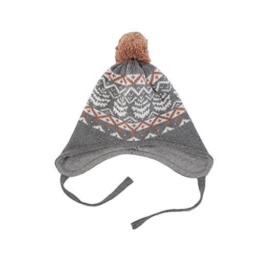 LLmoway Baby Toddler Beanie Knit Earflap Hat Soft Cotton Winter Cap with Pom2