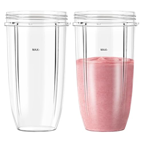 Image of Pure Realm 2 Pack 32oz Replacement Cups for NutriBullet 600W & 900W High-Speed Blender Systems, Large Leak-Proof Mixing Mugs,Dishwasher Safe, Compatible with nutribullet replacement cups,BPA-Free