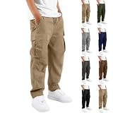 ZGTWHZY Boys Back To School Clothes,Boys Cargo Pants Kids Youth Baggy Casual Elastic Waist Hiking Pant Jogger Slacks Uniform Combat Work Trousers For 5-16 Years School Clothes,Khaki,150=11-12 Years