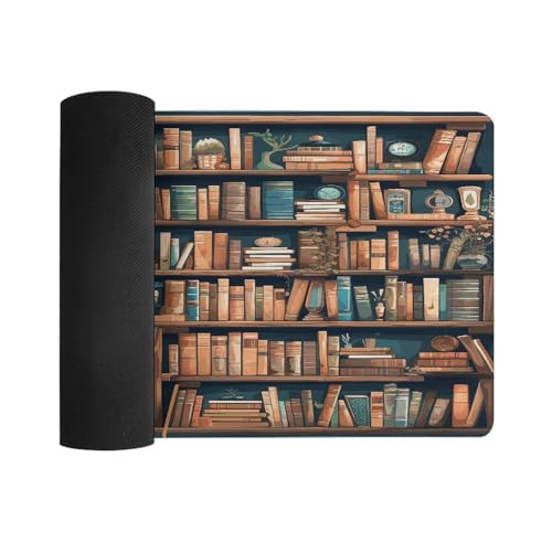 Tapete de escritorio grande Cartoon Bookshelf Bookworm antideslizante miniatura 3