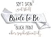 Bride to Be 3pc Sash Set - Sophisticated & Fun Party Favor for Bachelorette Party, Bridal Shower & Wedding Party (3pc Set, White & Black (Font #2))