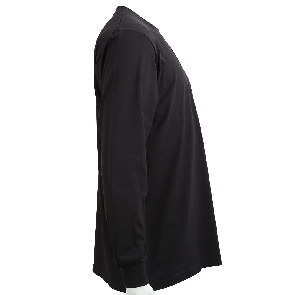 TEXFIRE - T-Shirt à Manches Longues Noir Ignifuge. Protection du Soudeur Contre Le Froid, la Chaleur et Les étincelles de soudage.