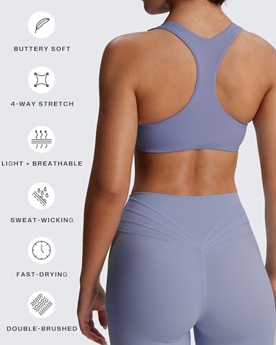 Image of Aoxjox Define Sculpt Racerback Sports Bra | women's workout fitness yoga crop tank, breathable fabric, 4-way stretch, moisture-wicking, gym essential