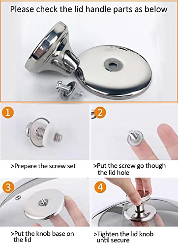 12" Glass Lid For Frying Pan, Tempered Replacement Cover Compatible With All 12 Inches Cookware For Skillets, Round Cast Iron, Cast Aluminium, Stainless Steel Pans &Pots #TOP6