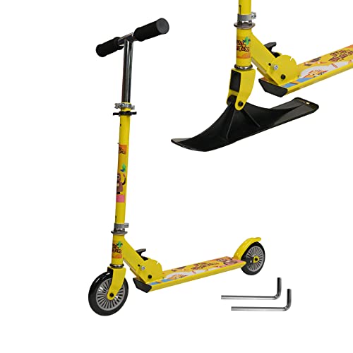Funwater 2-In-1 Kids Kick Scooter, Snow Sled Kick Scooter Conversion Kit, Foldable Body, Light Weight, Adjustable Height Handle, Toddler Scooter For Kids #TOP16
