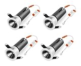 PZETCEIR Mini LED Downlight, 3W 3000K Warm White, Round Commercial Recessed Lighting with Anti-Glare Adjustable Angle, Dimmable Recessed Light for Hotel Lobbies, Artwork Display, Libraries (4 Pack)