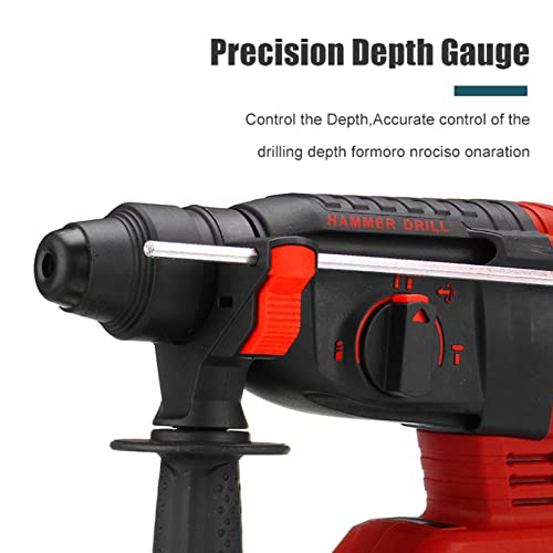 Akku-Bohrhammer, SDS-Plus Bohrhammer, Sicherheitskupplung 3 Funktionen mit Vibrationskontrolle, Mit 2 x 4,0 Ah Akkus… – Bild 8