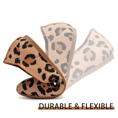 Image of Frank Mully Women's Ballet Flat Shoes Knit Dress Shoes Round Toe Slip On Ballerina Flats for Woman Low Wedge Comfort Soft